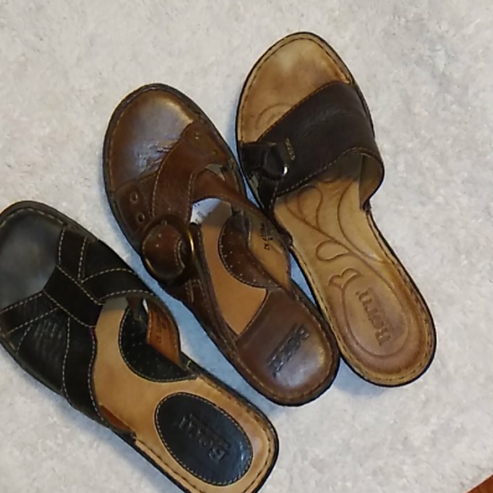 Three pairs of Born sandals 7/38